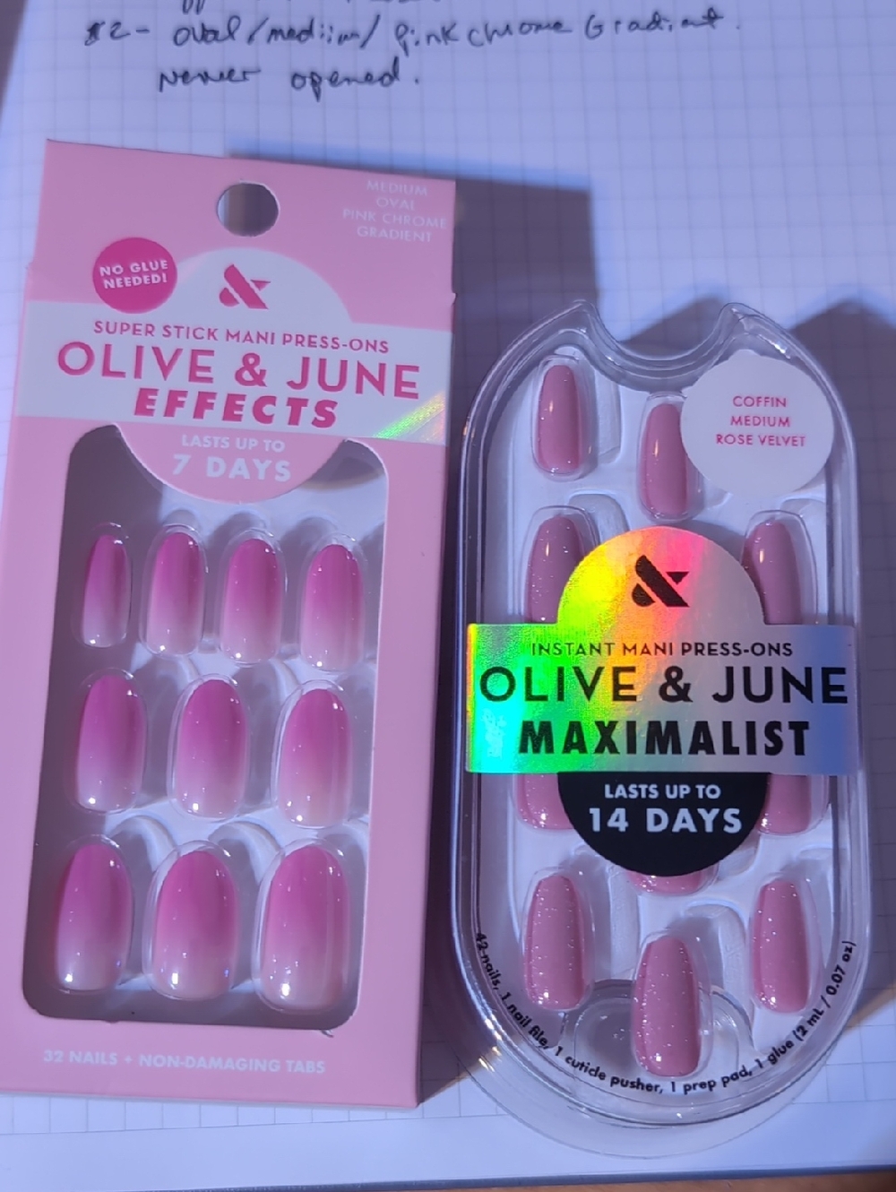 Olive & June Rose Velvet Press-On Nails - Pink Ombre Two Brand New Sets